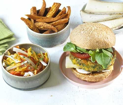 Burger potimarron et Tome Bio Burger potimarron et Tome Bio